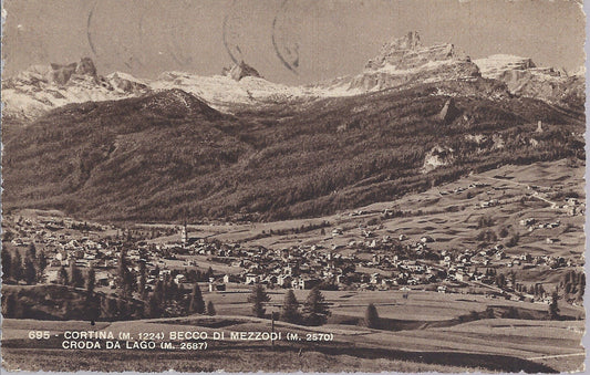 CORTINA - BECCO DI MEZZODI - CRODA DA LAGO - V 1954 - FP