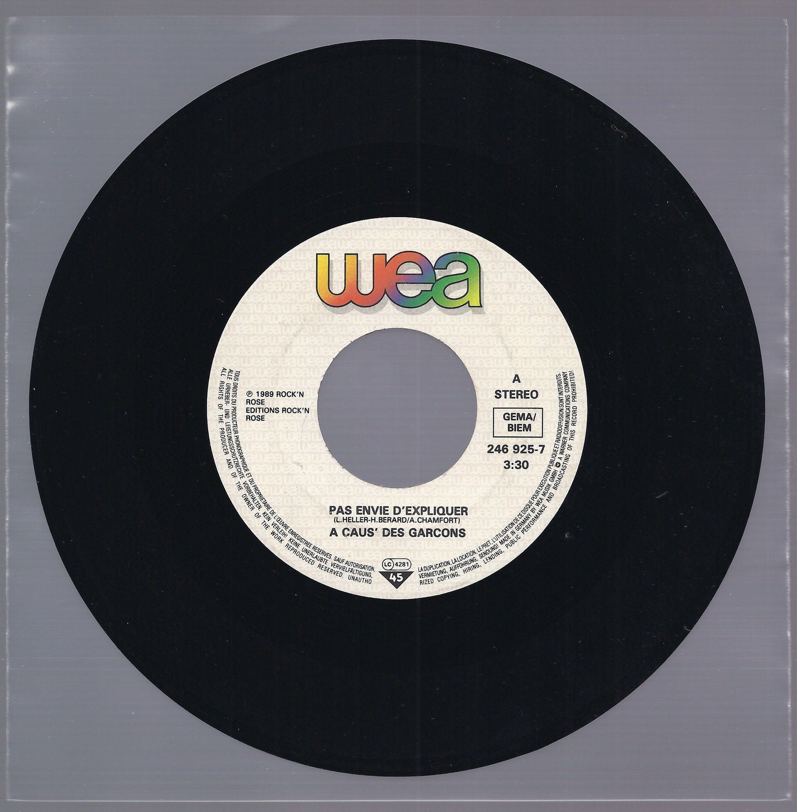 PAS ENVIE D'EXPLIQUER  vocal - instrumental == A CAUS' DES GARCONS