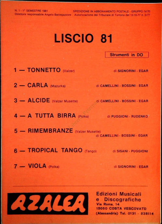 LISCIO 81 - 7 BRANI  SPARTITO-SHEET MUSIC