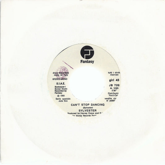 CAN'T STOP DANCING # SYLVESTER -- MARA # BRUNO D'ANDREA - Edizione per Juke Box