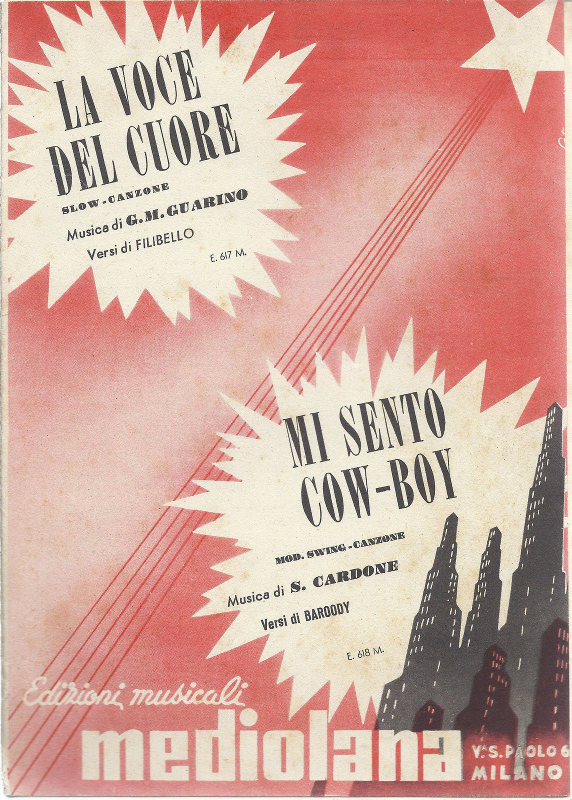 LA VOCE DEL CUORE  G.M.Guarino - MI SENTO COW-BOY  S.Cardone # SPARTITO