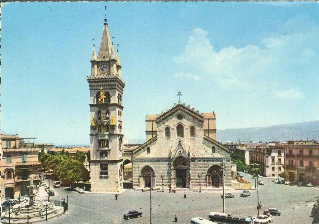 MESSINA PIAZZA DUOMO - 1969 - ACQUARELLO