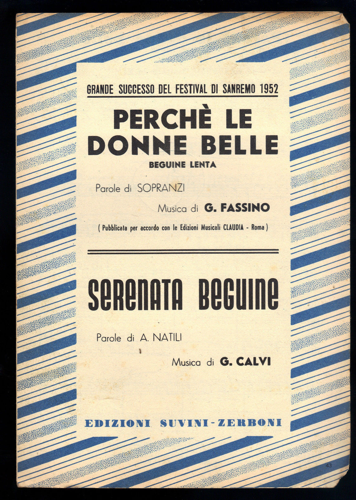 PERCHE' LE DONNE BELLE (G. Fassino) - SERENATA BEGUINE (G. Calvi) # SPARTITO
