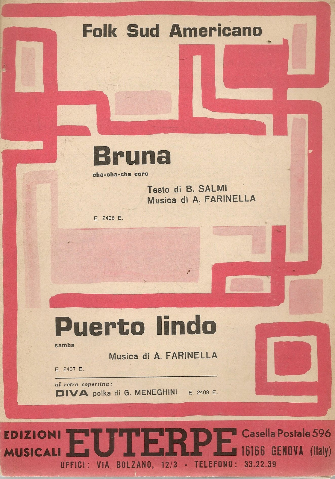 BRUNA - PEURTO LINDO - SPARTITO-SHEET MUSIC