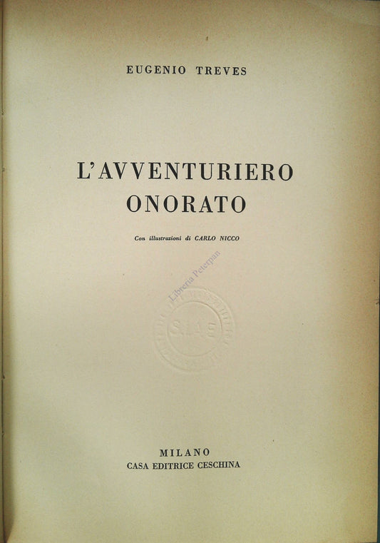 L'AVVENTURIERO ONORATO - EUGENIO TREVES