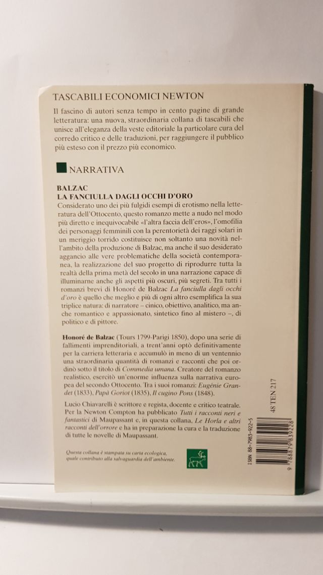 LA FANCIULLA DAGLI OCCHI D'ORO - BALZAC - NEWTON 1995
