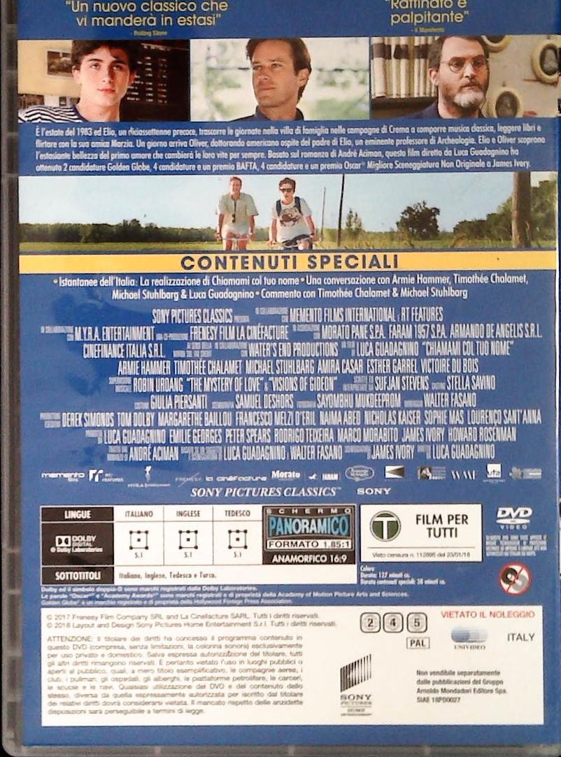 CHIAMAMI COL TUO NOME - DVD