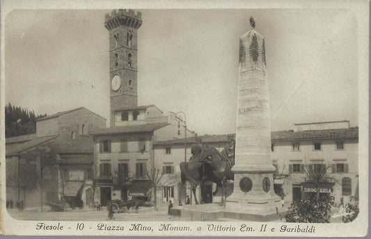 FIESOLE - PIAZZA MINO - MONUM. A VITTORIO EMANUELE II e GARI