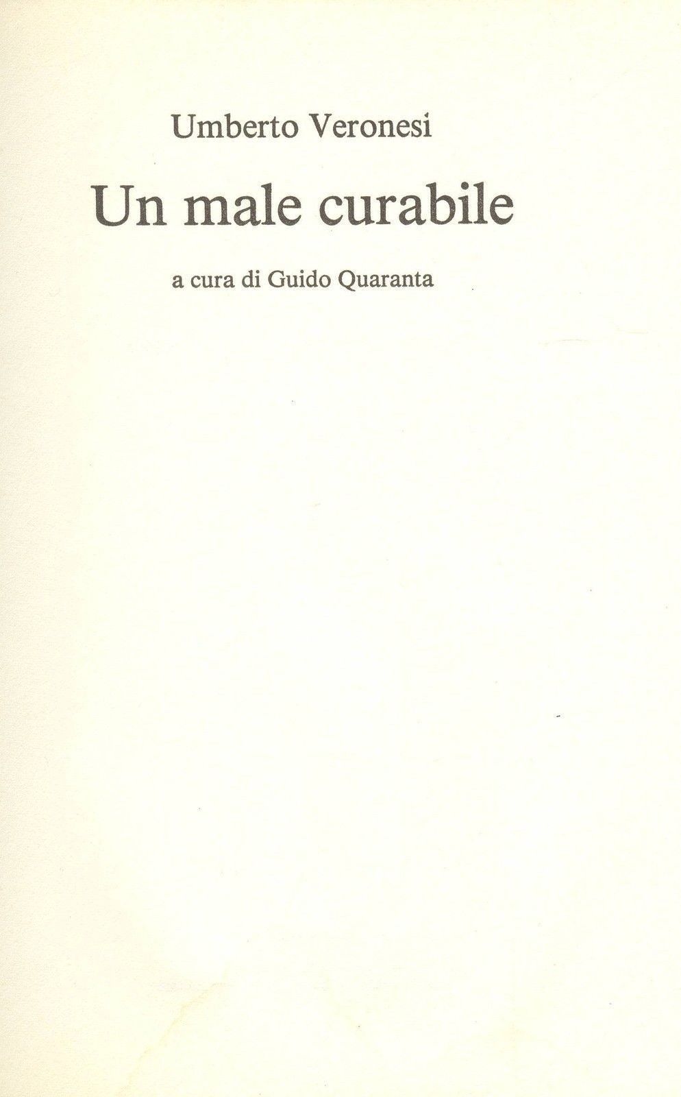 UN MALE CURABILE - UMBERTO VERONESI