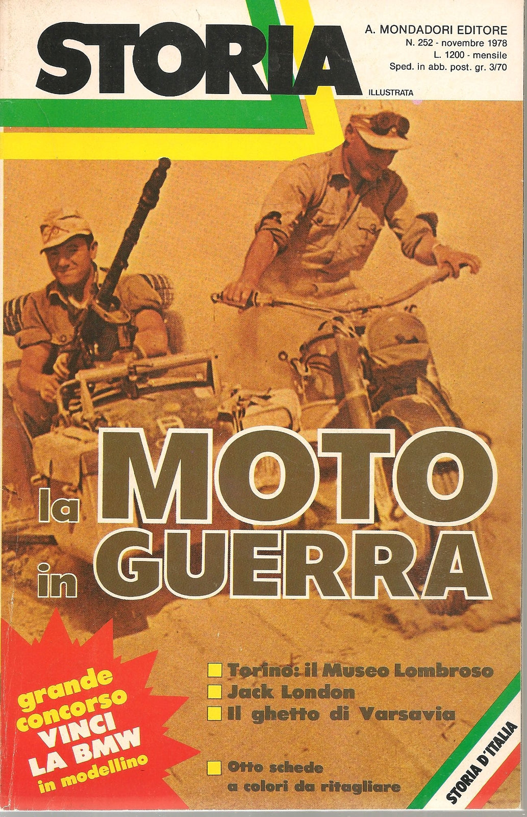STORIA ILLUSTRATA N. 252 - NOVEMBRE 1978  LA MOTO IN GUERRA