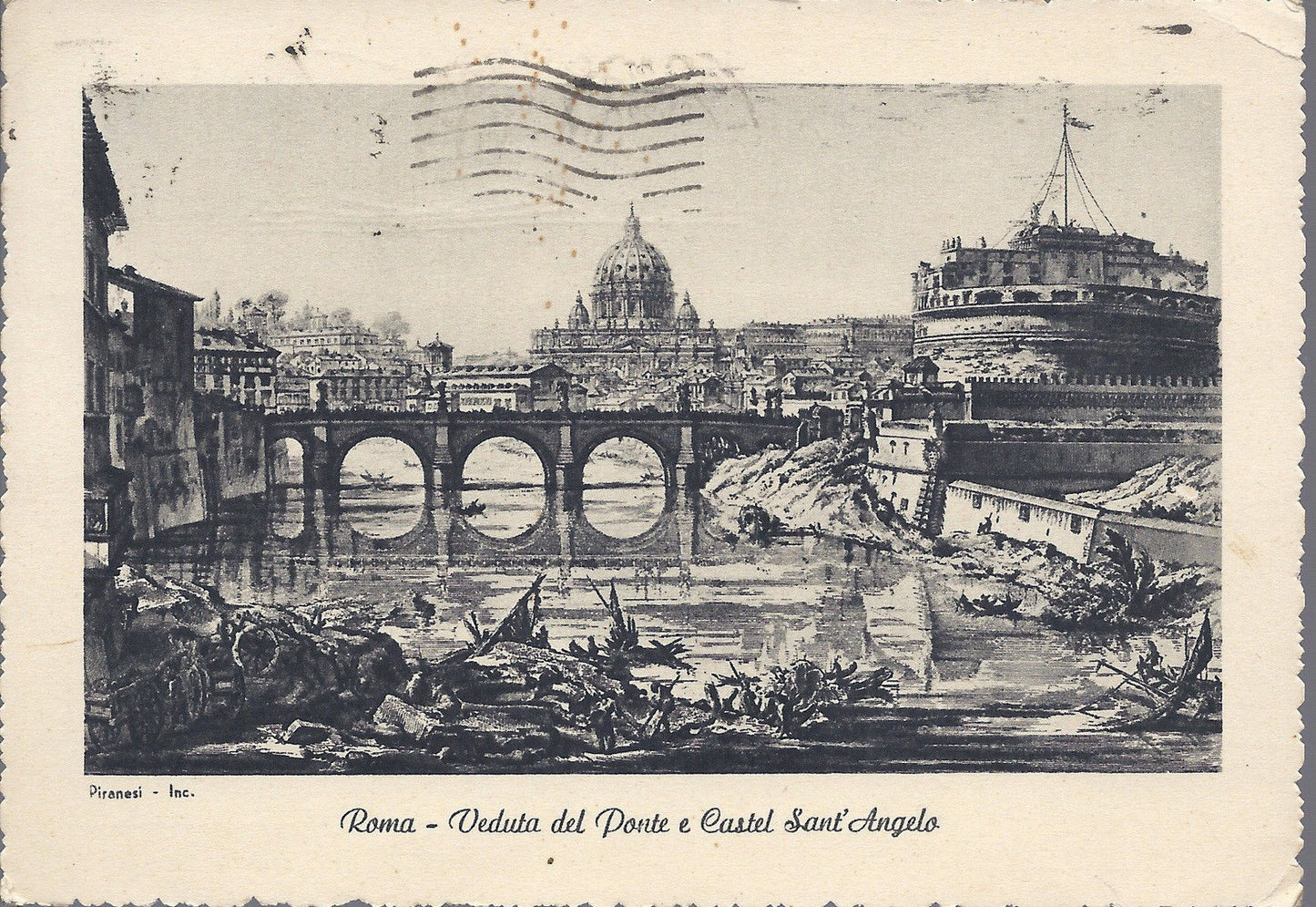 ROMA - VEDUTA DEL PONTE E CASTEL S. ANGELO - V 1955  FG da i