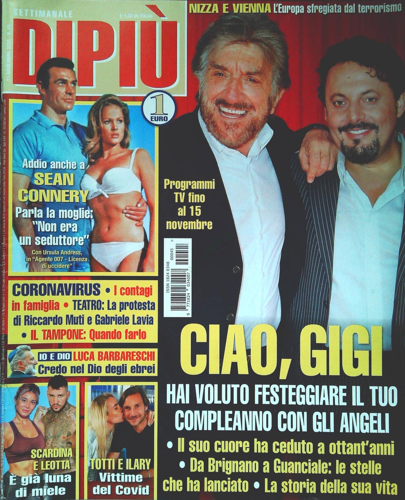 DI PIU' - 13 NOVEMBRE 2020 - GIGI PROIETTI - SCARDINA LEOTTA - SEAN CONNERY