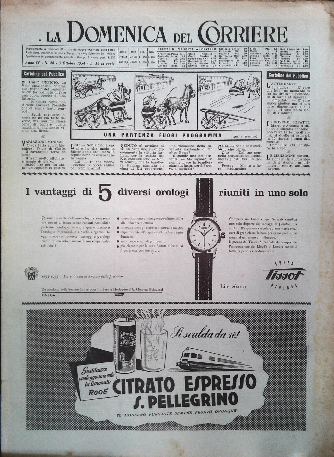 DOMENICA DEL CORRIERE N. 40 - 3 OTTOBRE 1954