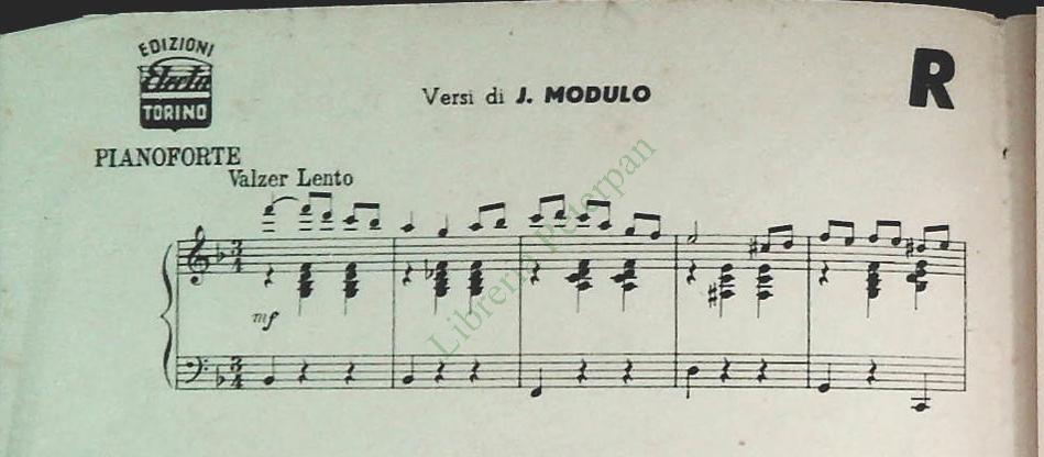 RITORNAR.valzer - CON TE..SEMPRE CON TE.valzer - SPARTITO-SHEET MUSIC