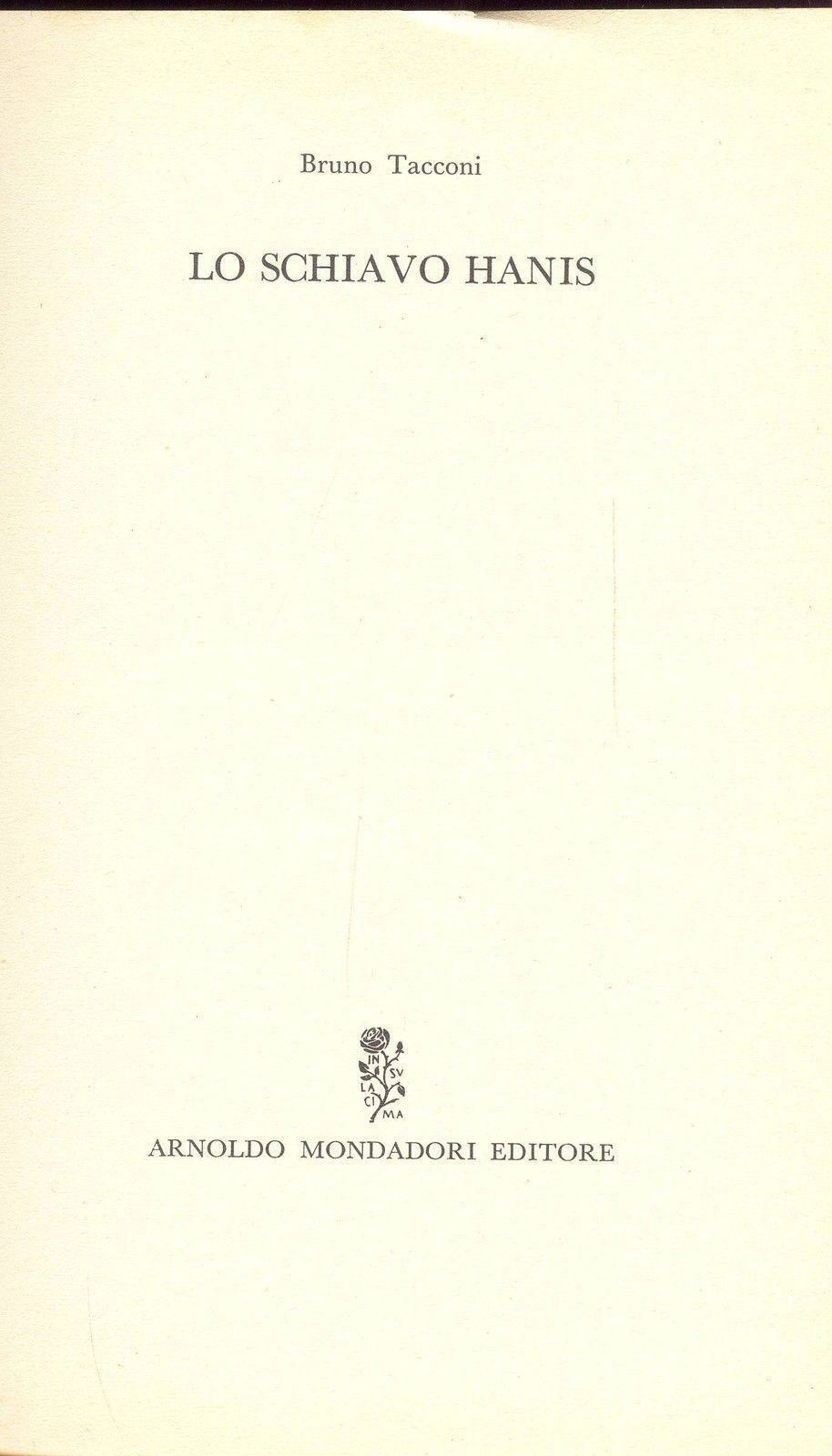 LO SCHIAVO HANIS - BRUNO TACCONI