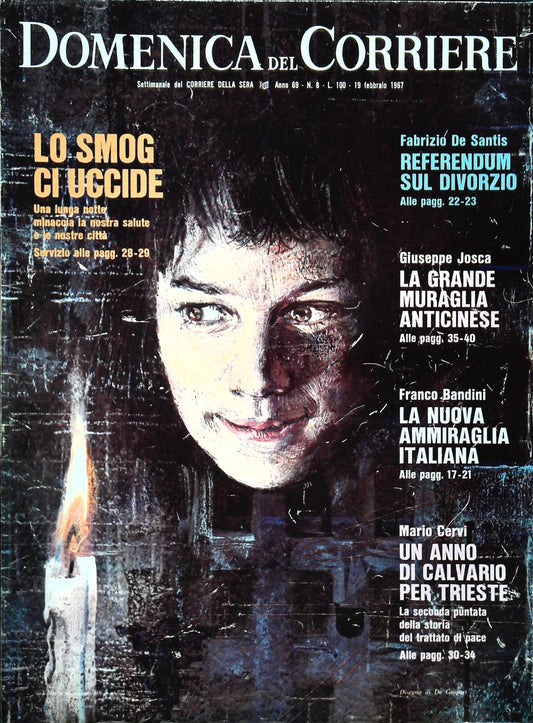 DOMENICA DEL CORRIERE 19 FEBBRAIO 1967 -REFERENDUM DIVORZIO-NAVE VITTORIO VENETO