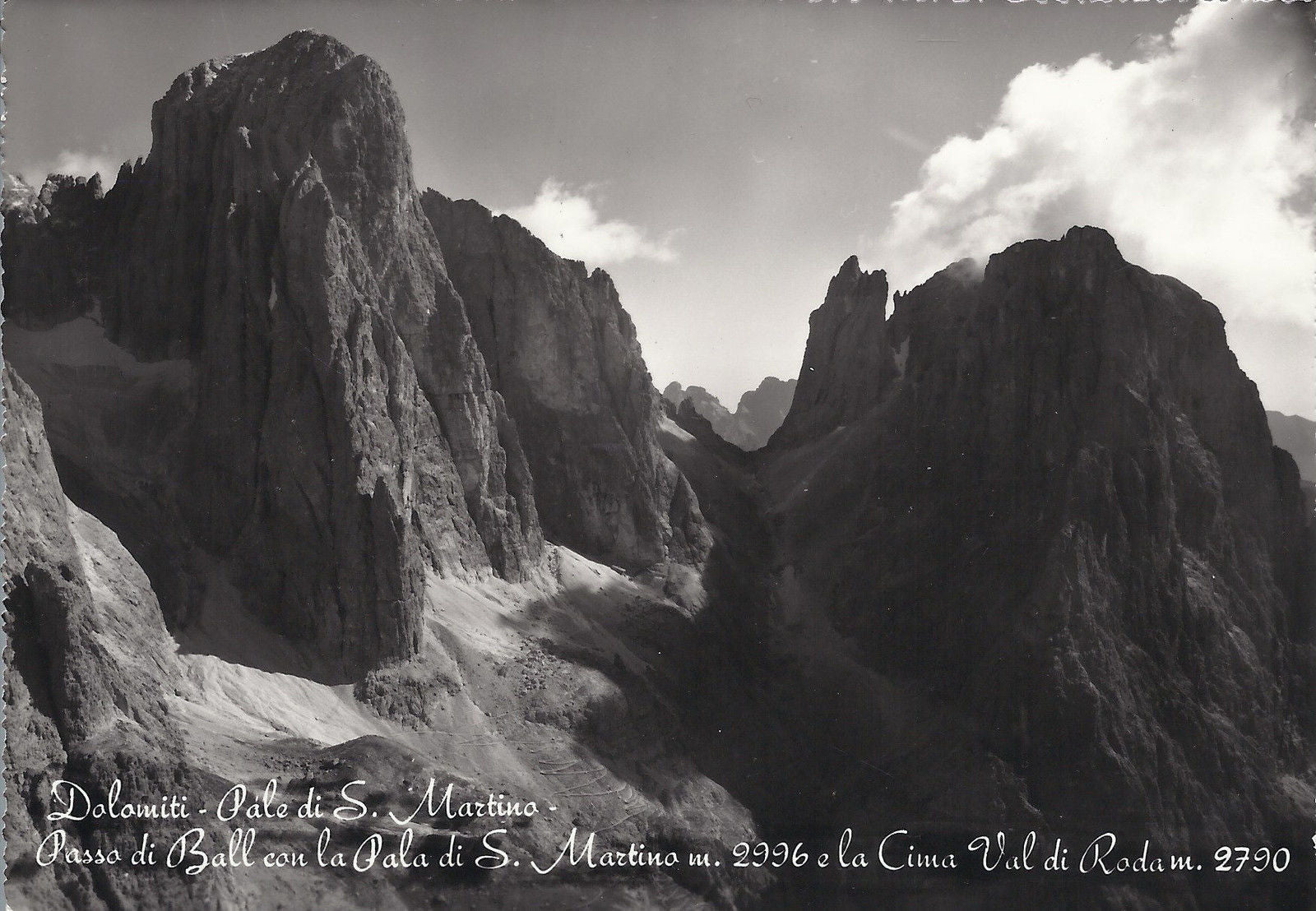 DOLOMITI - PASSO DI BALL CON LA PALA DI S. MARTINO E LA CIMA