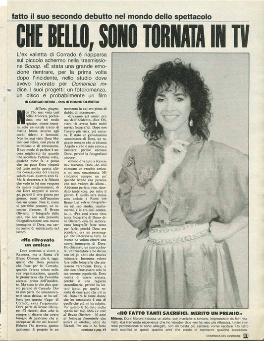 CHE BELLO SONO TORNATA IN TV - DORA MORONI - CLIPPING