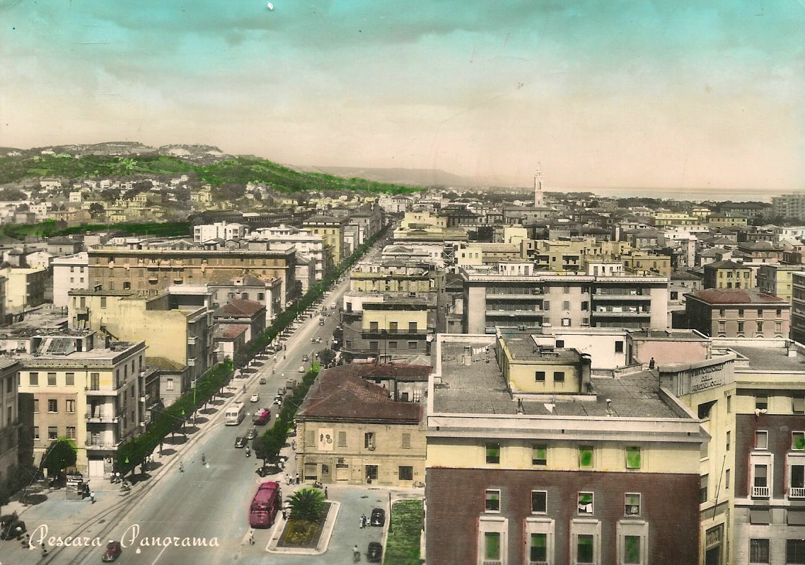 PESCARA - PANORAMA - ACQUARELLATA - V1957