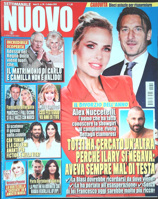 SETTIMANALE NUOVO 5 OTTOBRE 2022 - TOTTI-PANICUCCI-CARLUCCI-OUTLET DEL LIBRO