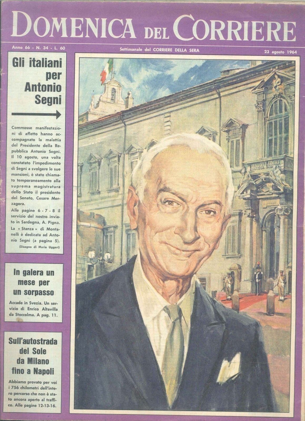 DOMENICA DEL CORRIERE N 34 - 23 AGOSTO 1964 - ILL. MARIO UGGERI