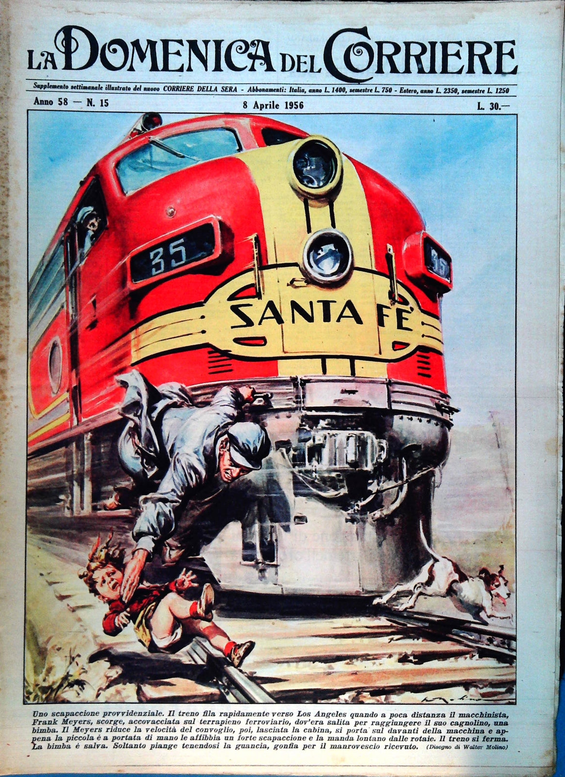 DOMENICA DEL CORRIERE N. 15 - 8 APRILE 1956