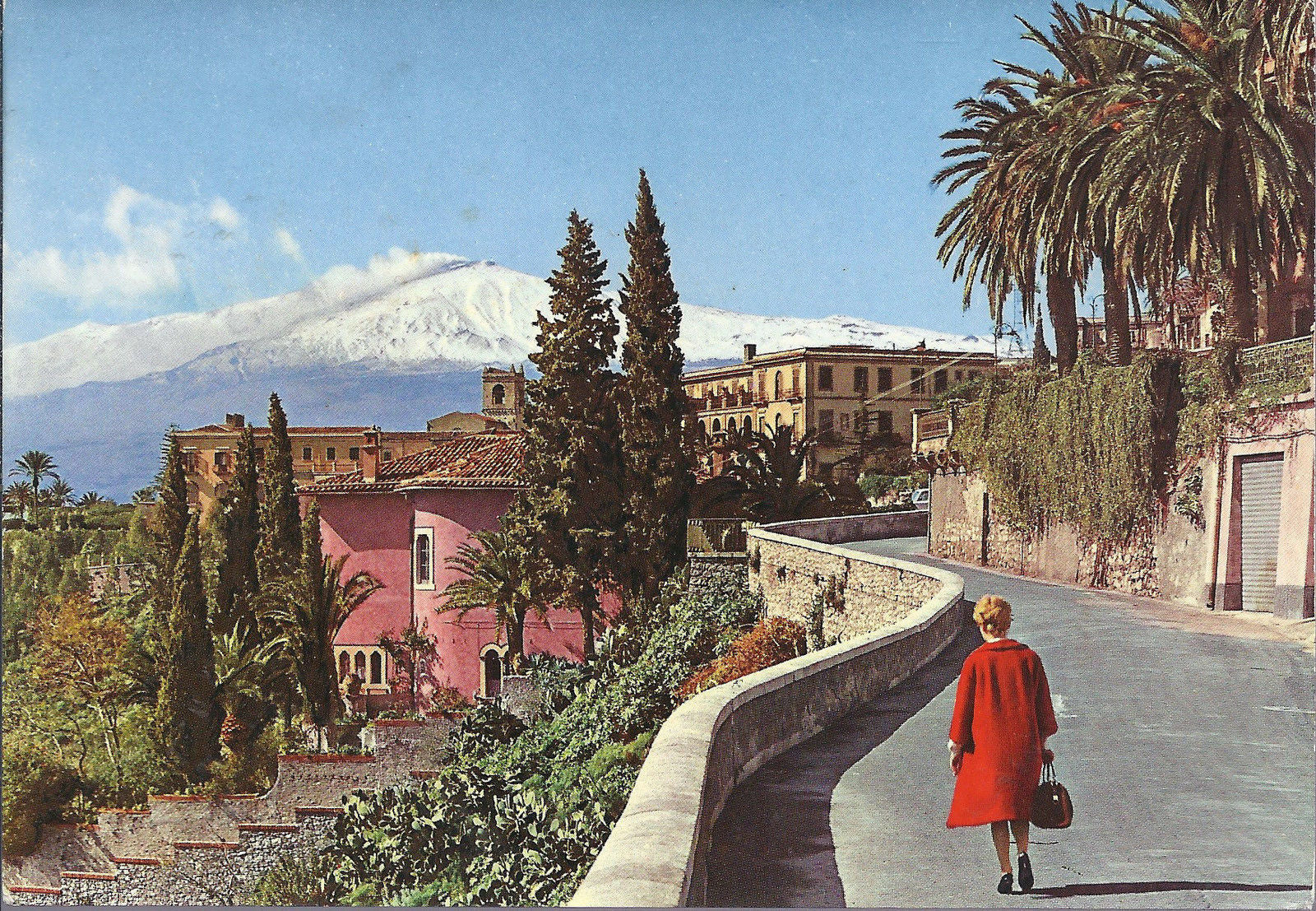 TAORMINA - L'ETNA VISTA DA VIA ROMA - V1968