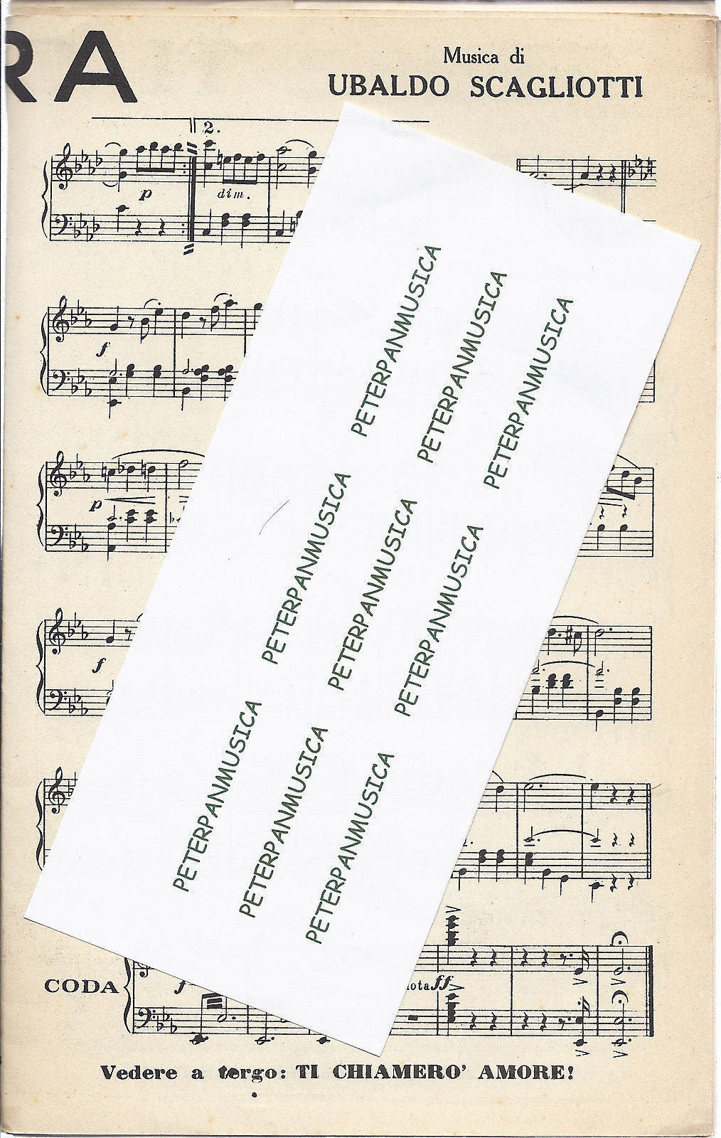 VIENNA ALLEGRA (U. Scagliotti) - TI CHIAMERO' AMORE! (Mazzoli - Ala) # SPARTITO