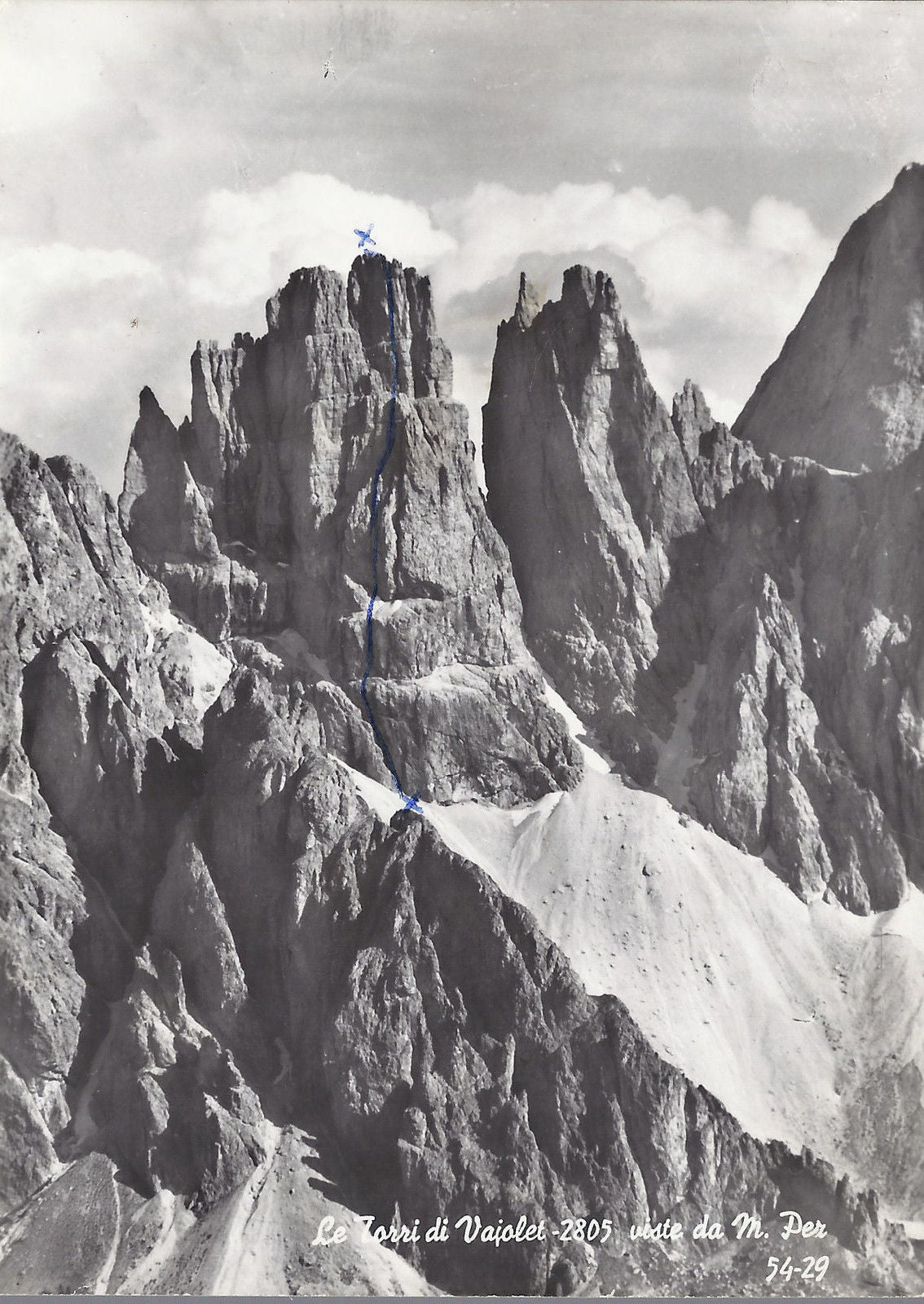 LE TORRI DEL VAJOLET VISTE DA MONTE PEZ - V1974