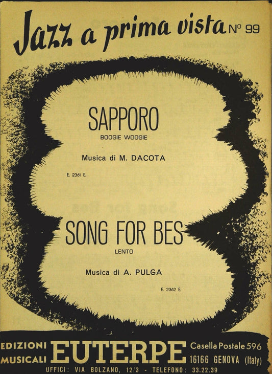 SAPPORO. BOOGIE WOOGIE - SONG FOR BES. LENTO - SPARTITO-SHEET MUSIC