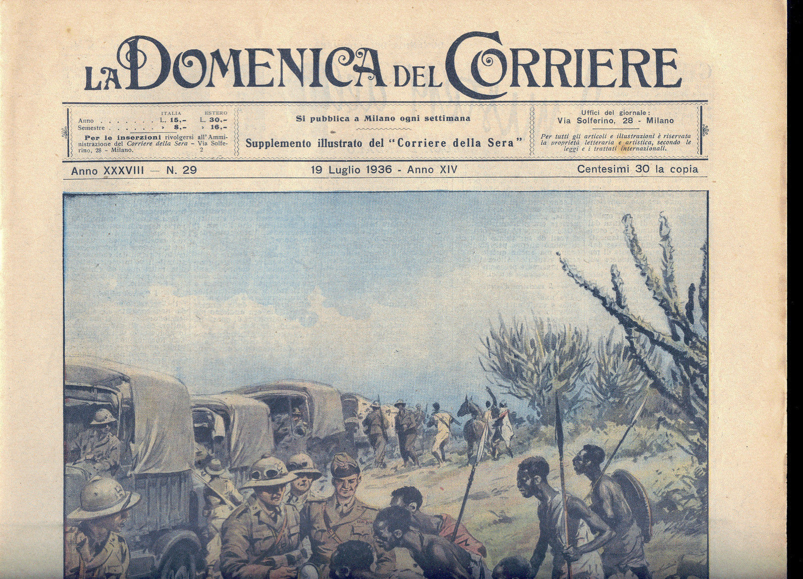 LA DOMENICA DEL CORRIERE N 29 - 19 LUGLIO 1936