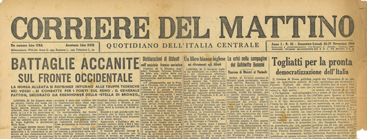 CORRIERE DEL MATTINO 26-27 NOVEMBRE 1944 - VOSGI - FAENZA - COLONIA