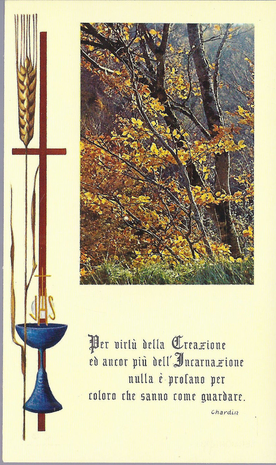 PER VIRTU' DELLA CREAZIONE .. -  PASQUA 1970 -   S. VIT