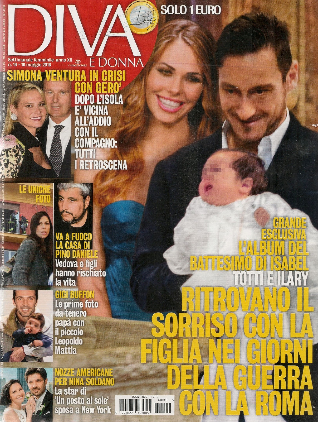 DIVA 10 MAGGIO 2016 - TOTTI - PINO DANIELE - BUFFON NINA SOLDANO