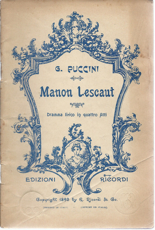 MANON LESCAUT - G. PUCCINI # LIBRETTO D'OPERA