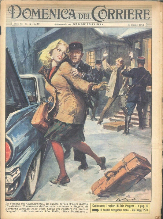 DOMENICA DEL CORRIERE N 12 - 19 MARZO 1961 - ILL. WALTER MOLINO