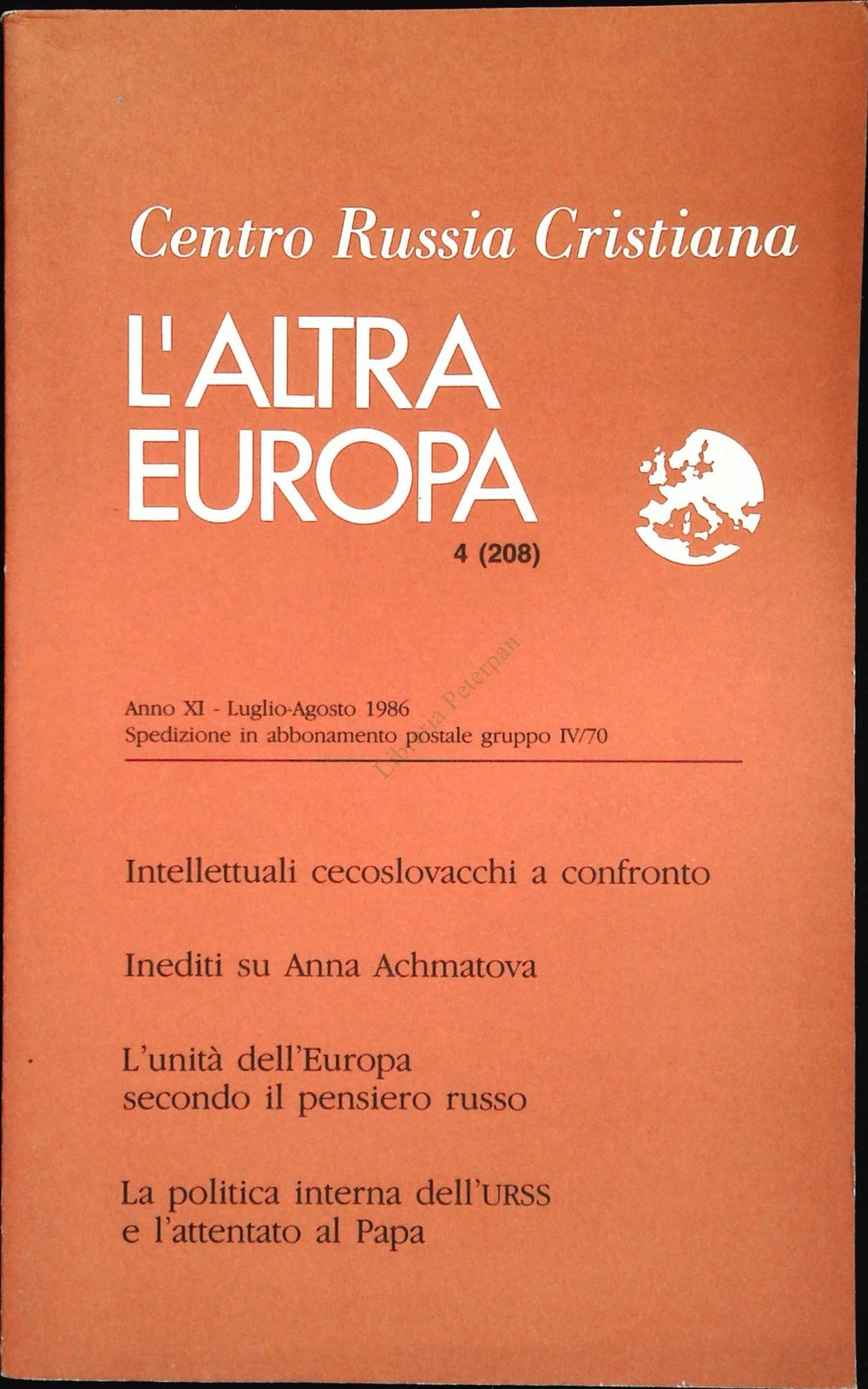 L'ALTRA EUROPA N. 32 - LUGLIO AGOSTO 1986