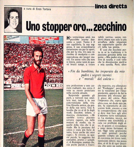 LUCIANO ZECCHINI. UNO STOPPER ...ORO ZECCHINO - CLIPPING RITAGLI DI GIONALE