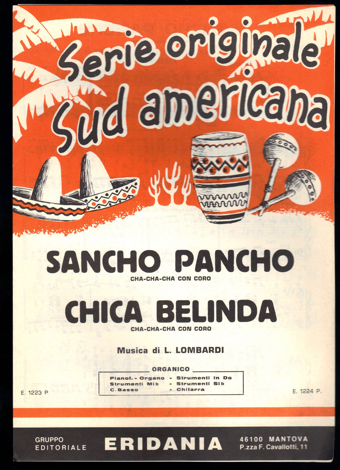 SANCHO PANCHO - CHICA BELINDA - Luigi Lombardi -- SPARTITO
