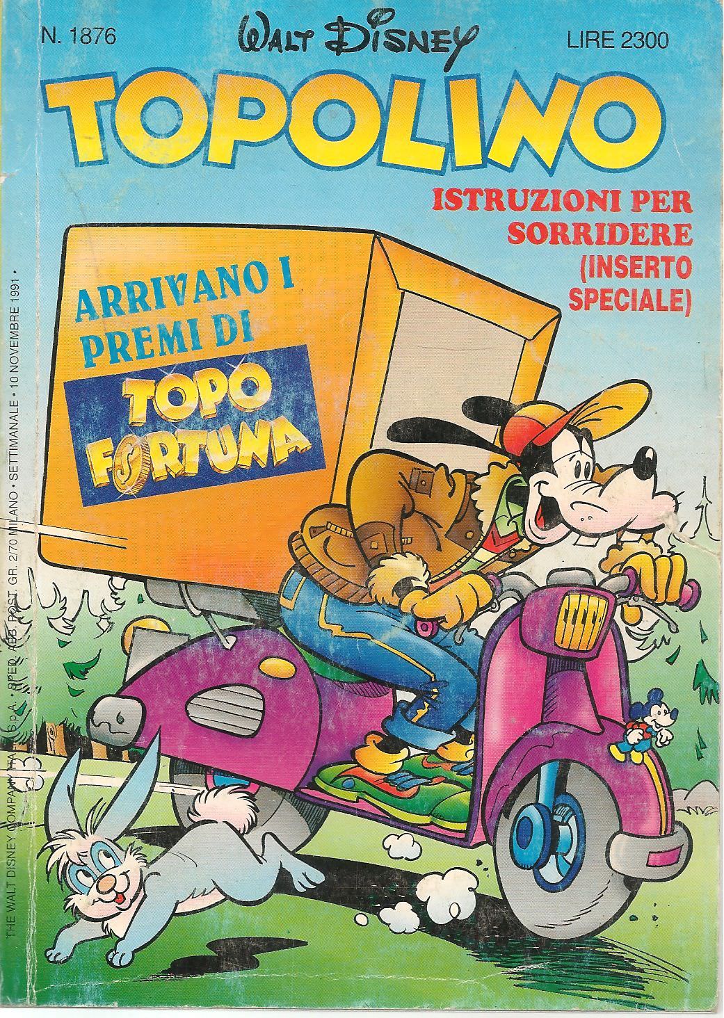 TOPOLINO N. 1876  -10 NOVEMBRE 1991