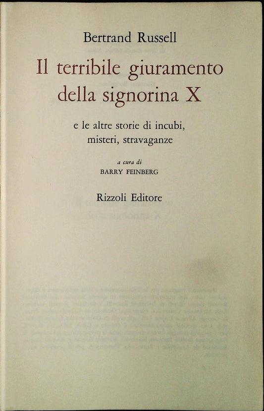 IL TERRIBILE GIURAMENTO DELLA SIGNORINA X - RUSSEL-RIZZOLI 1974-OUTLET DEL LIBRO