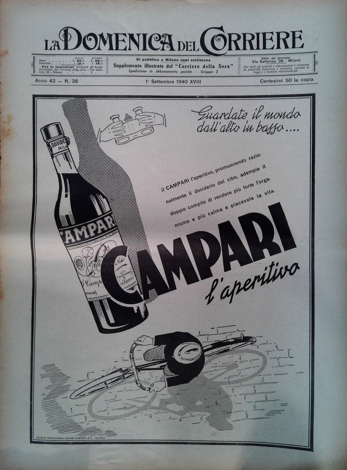 DOMENICA DEL CORRIERE  N. 36 - 1 SETTEMBRE 1940