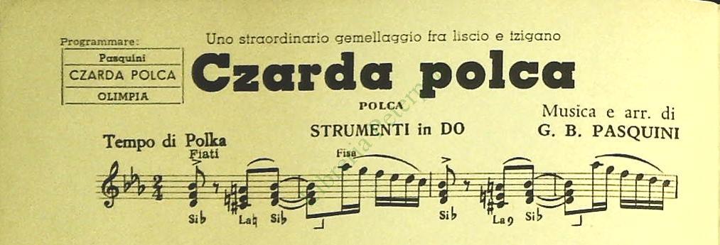 CZARDA POLCA. POLC - TERESE'. cha cha cha - SPARTITO-SHEET MUSIC