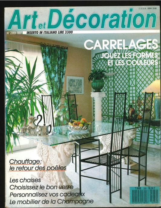 ART E DECORATION  OCTOBRE - NOVEMBRE 1989 - AA.VV.