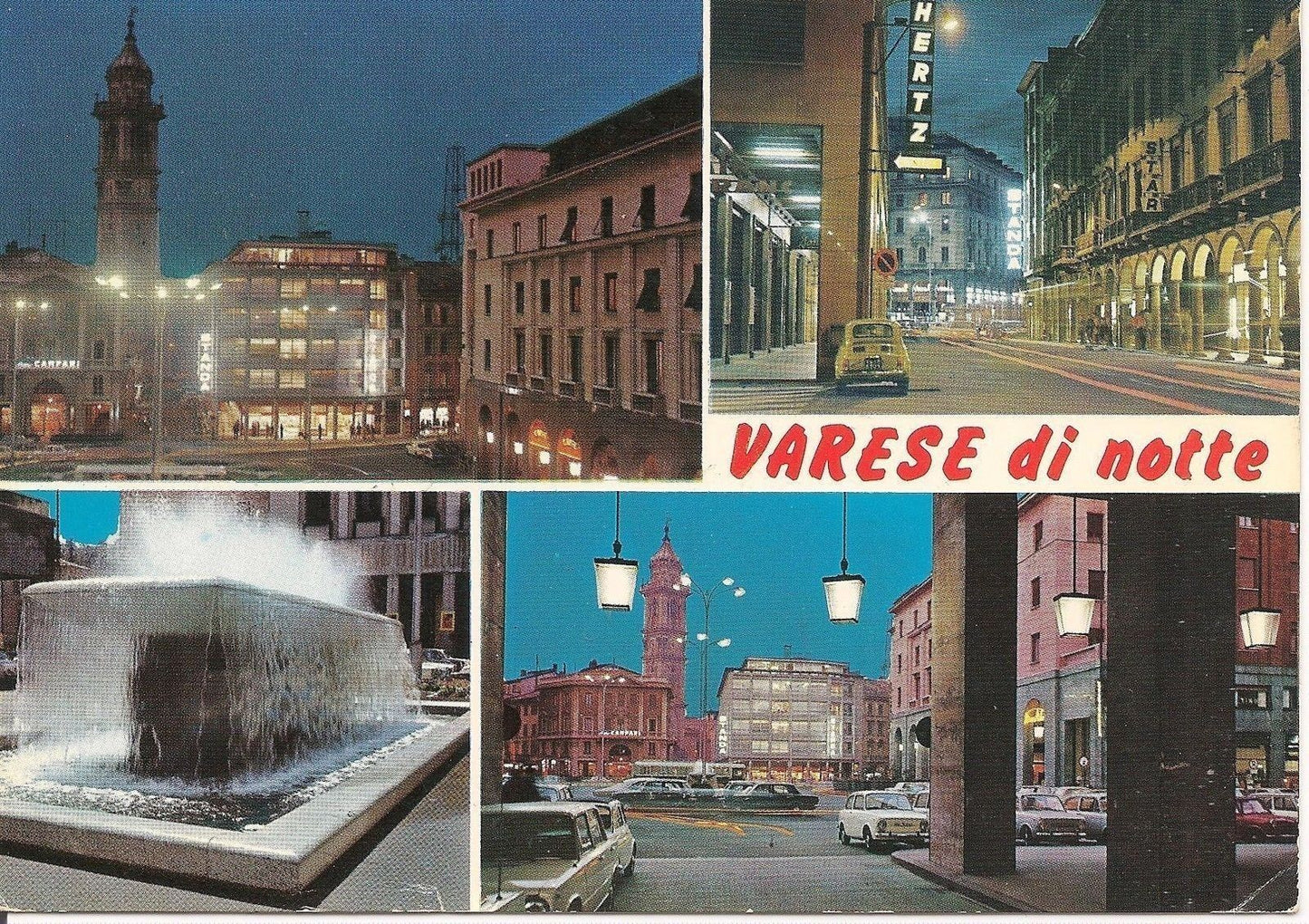 VARESE DI NOTTE - 4 VEDUTE - V1973