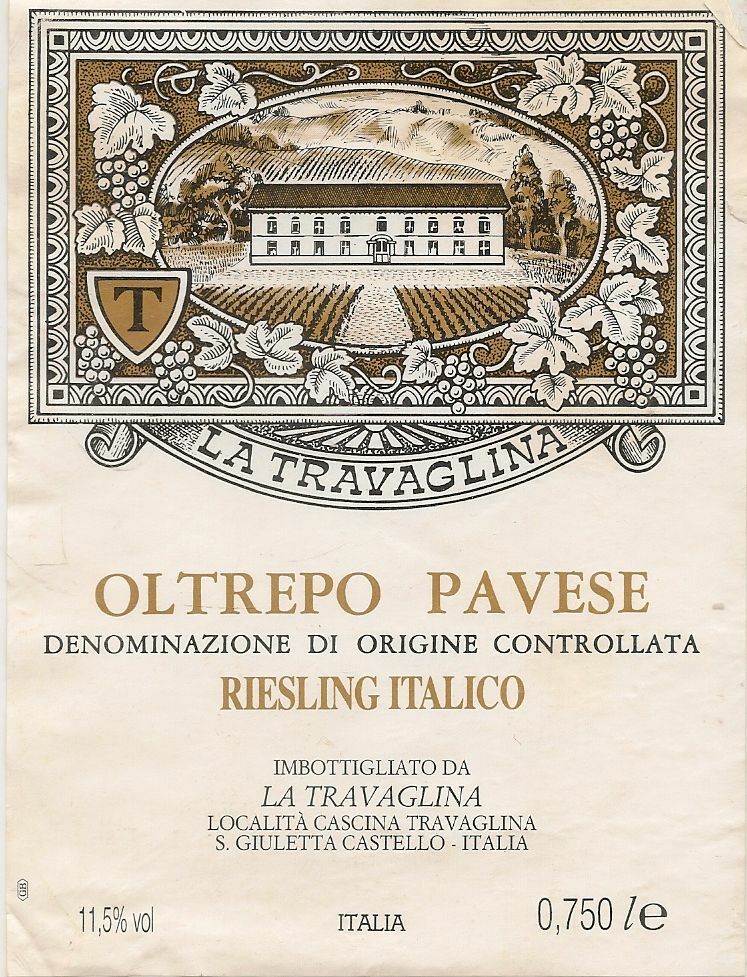 OLTREPO PAVESE RIESLING ITALICO - LA TRAVGLINA - ETICHETTA VINO