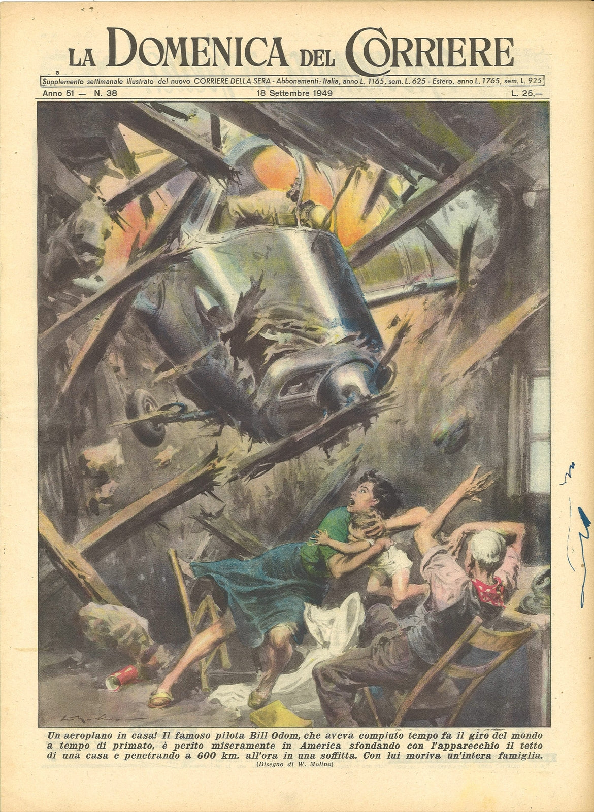 DOMENICA DEL CORRIERE 18 SETTEMBRE 1949 - ILL. W. MOLINO