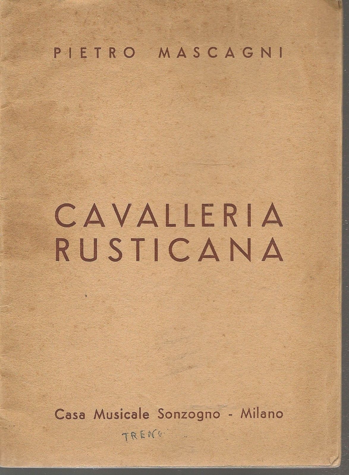 CAVALLERIA RUSTICANA = PIETRO MASCAGNI # LIBRETTO D'OPERA