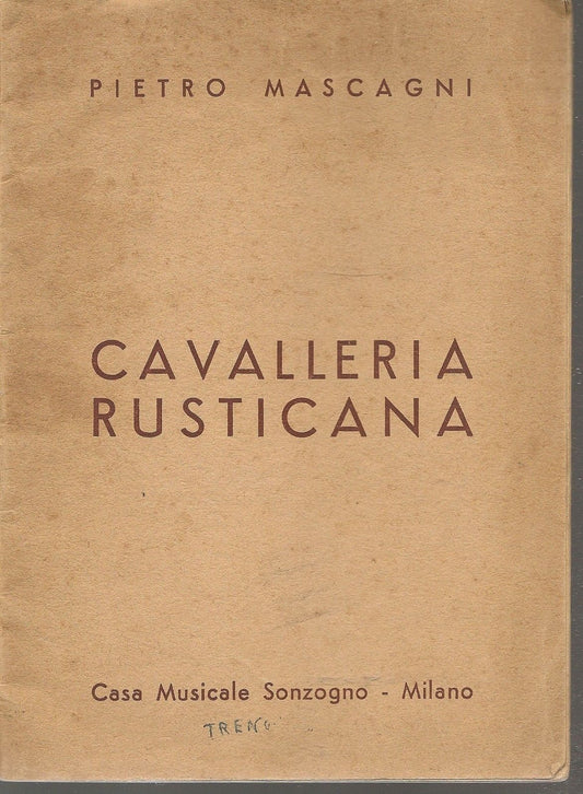 CAVALLERIA RUSTICANA = PIETRO MASCAGNI # LIBRETTO D'OPERA