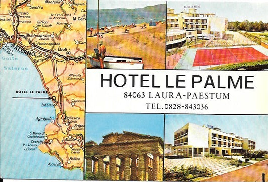 LAURA PAESTUM - HOTEL LE PALME - 4 IMMAGINI E CARTINA - V1980